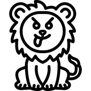 aslan simgesi, vektör illüstrasyonu