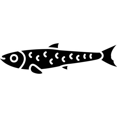 Balık vektör simgesi. Siyah vektör beyaz arkaplan balığında izole edildi.