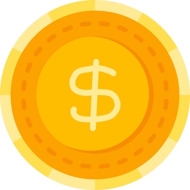 Sikkeler dolar para simgesi düz stil