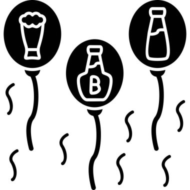 balon kutlama simgesi katı stil