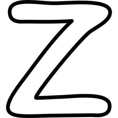 z harfi metin vektör illüstrasyonu