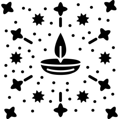 Mum diwali diwali simgesi ana hatları biçiminde