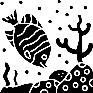 deniz hayvanları simgesi, basit tasarım