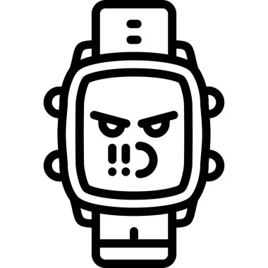 Robot simgesiyle kızgın yüz, taslak biçimi