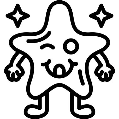 Şirin bir yıldızın karikatür çizimi.