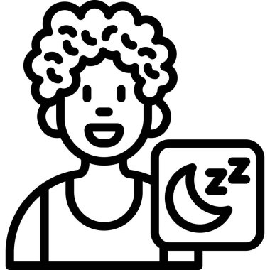 Uyu. Web simgesi basit illüstrasyon