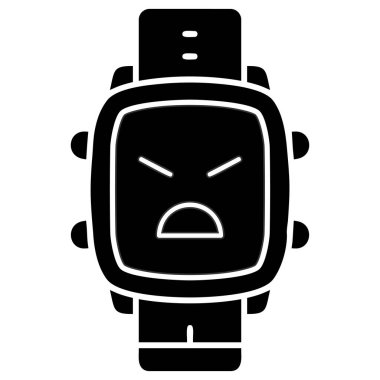 kızgın robot simgesi, basit vektör illüstrasyonu