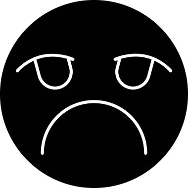 Üzgün surat. Vektör illüstrasyonu