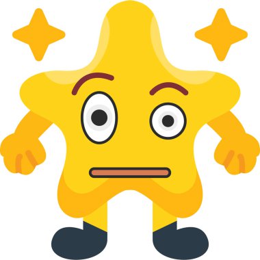 Yüzünde bir ifade olan bir çizgi film yıldızı..