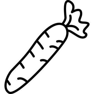 Bir sosisin vektör karikatür çizimi