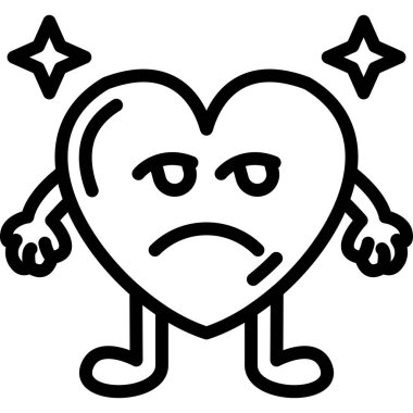 sinirli kalp simgesi simgesi ana hat biçiminde