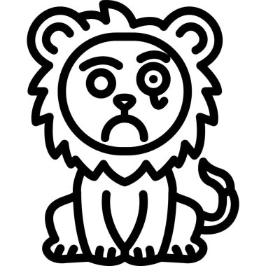 Kızgın aslan simgesi, özet biçimi