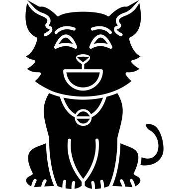 siyah kedi simgesi, basit tasarım