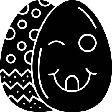 Mutlu yumurta simgesi, basit vektör çizimi