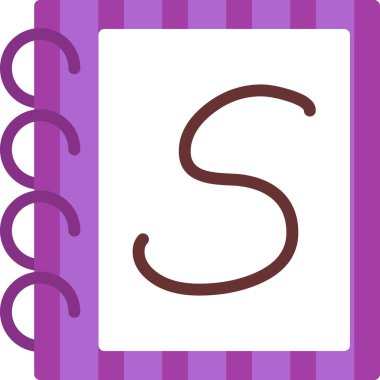 Alfabe harfleri s, vektör illüstrasyonu, harf a