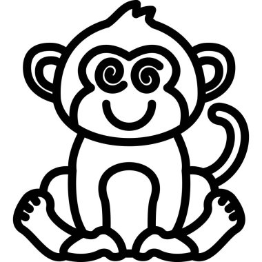 bebek maymun ana hatlarıyla sevimli simge