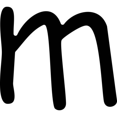 m harfi el yazısı ile çizilmiş.