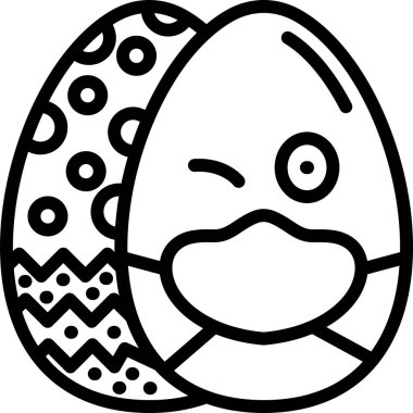 Paskalya yumurtası simgesi, vektör illüstrasyonu
