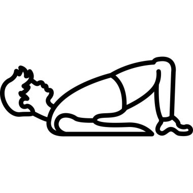 Yoga yapan bir adam, taslak tarzı.