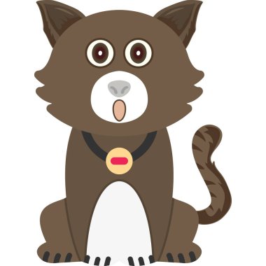 Kahverengi yakalı şirin bir kedi.