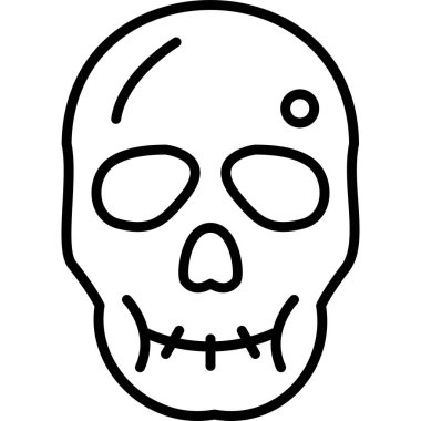 ölü maske simgesi, vektör illüstrasyonu