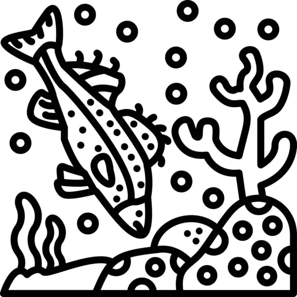 balık simgesi vektör illüstrasyonu