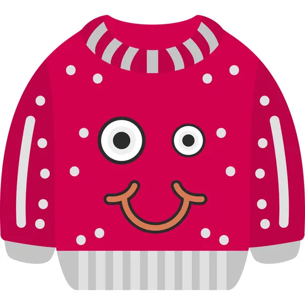 Beyaz arkaplanda izole edilmiş şirin süveter, vektör illüstrasyonu