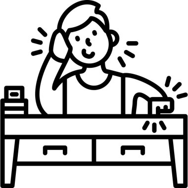 Çalışma masası simgesi ana hatlarıyla