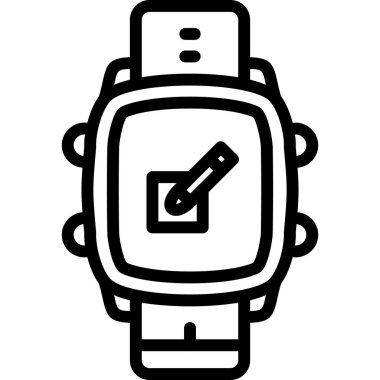 Akıllı saat ikonu. Beyaz arkaplanda izole edilmiş web tasarımı için Akıllı Saat vektör simgesi