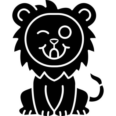 şirin aslan simgesi, basit vektör çizimi