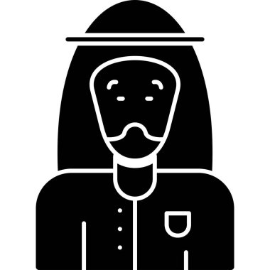 Siyah şapkalı bir adamın vektör çizimi