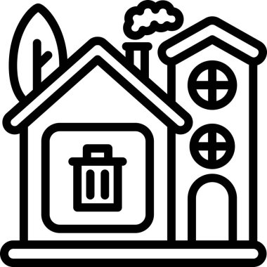 ekoloji çevre simgesi ana hat biçiminde