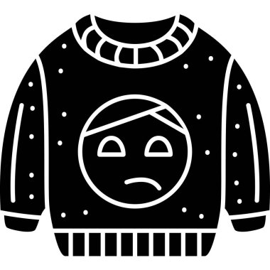 Kışın süveter simgesi, basit vektör illüstrasyonu