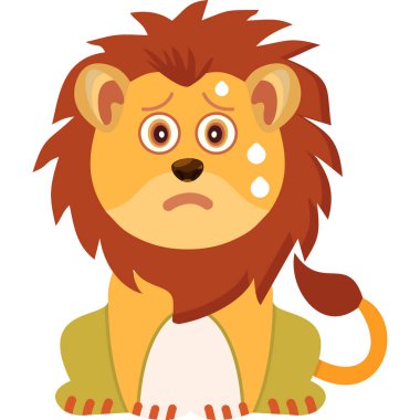 Kırmızı gözlü şirin çizgi film aslanı.