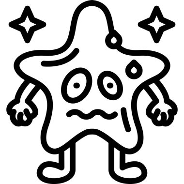 İçinde hayalet olan bir yıldızın karikatür çizimi.