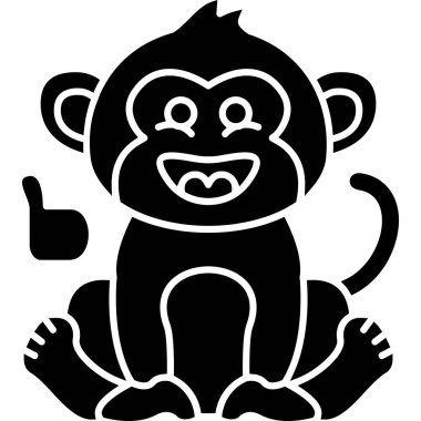 Maymun simgesi, vektör çizim