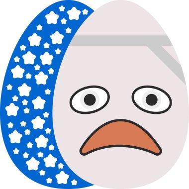 Korkmuş görünen sevimli bir penguenin karikatür çizimi.