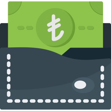 para dolar para birimi simgesi doldurulmuş ana hat biçiminde