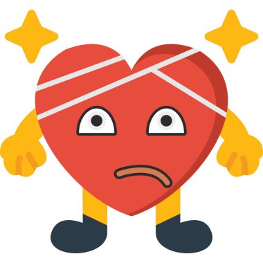 üzgün kalp çizgi film karakteri