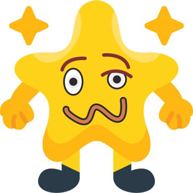 Gülücük ifadeli yıldız karakter vektör çizimi tasarımı