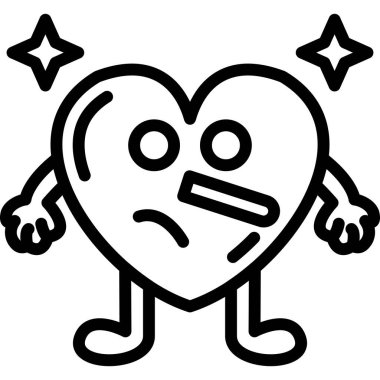 sinirli kalp simgesi simgesi ana hat biçiminde