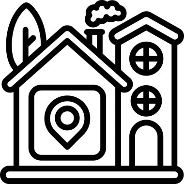 yapı konumu simgesi ana hat biçiminde