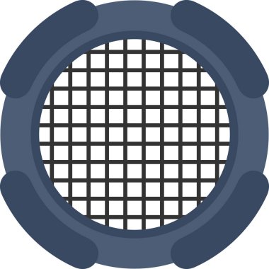 Mavi ve beyaz yuvarlak simgenin vektör illüstrasyonu