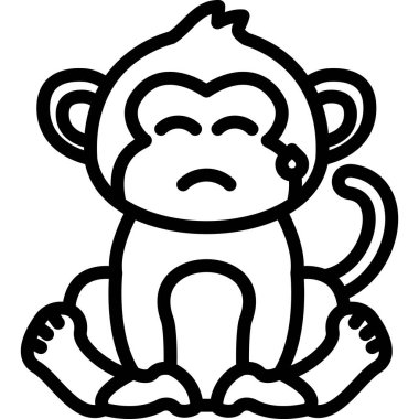 maymun ikon vektör illüstrasyonu
