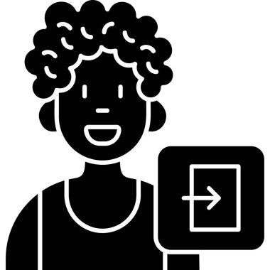 Avatar man simgesi, vektör illüstrasyonu