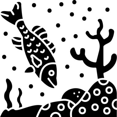 balık simgesi vektör illüstrasyonu