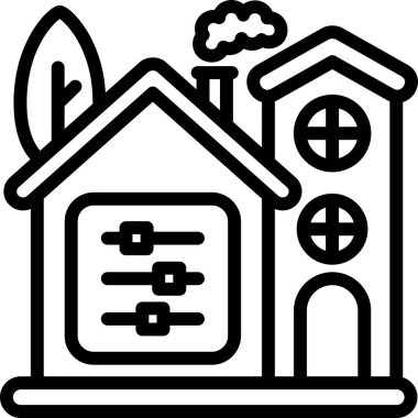 - Eve. Web simgesi vektör illüstrasyonu