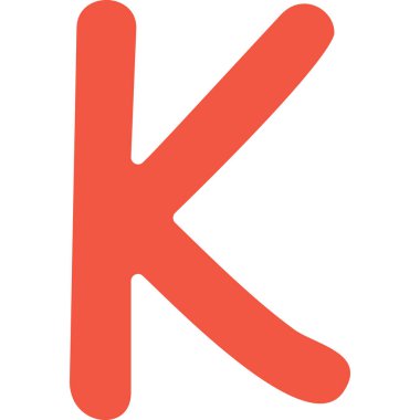 k harfi işaret simgesi düz biçimli