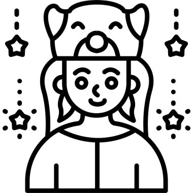 Bir kızın vektör illüstrasyonu