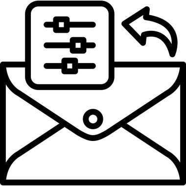 e-posta zarfı simgesi ana hat biçiminde